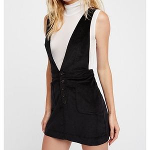 Black free people corduroy overall skirt dress